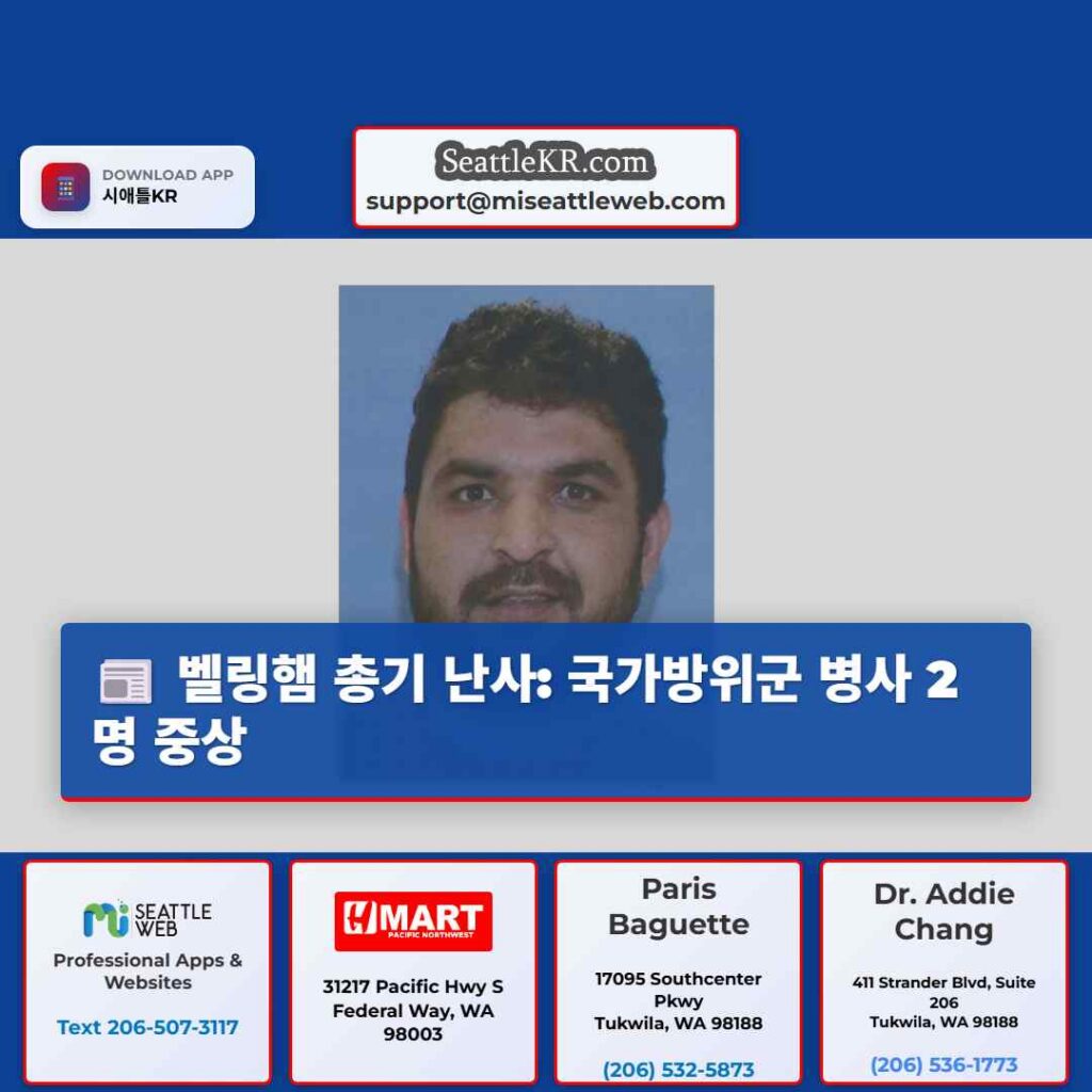 벨링햄 총기 난사: 국가방위군 병사 2명 중상