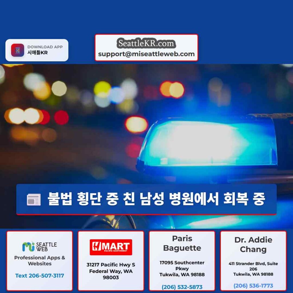 불법 횡단 중 친 남성 병원에서 회복 중