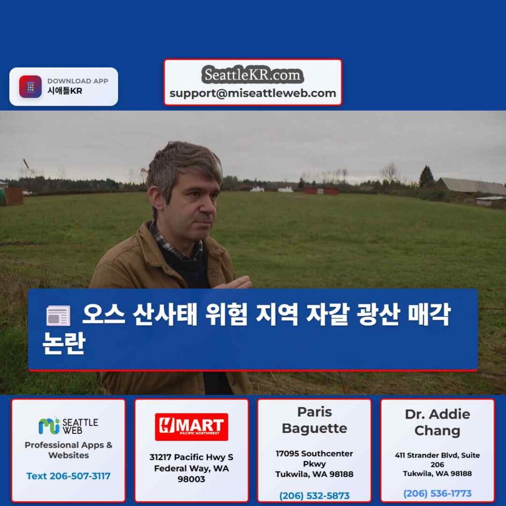 오스 산사태 위험 지역 자갈 광산 매각 논란