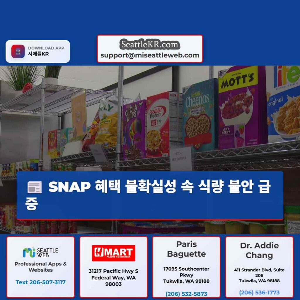 SNAP 혜택 불확실성 속 식량 불안 급증
