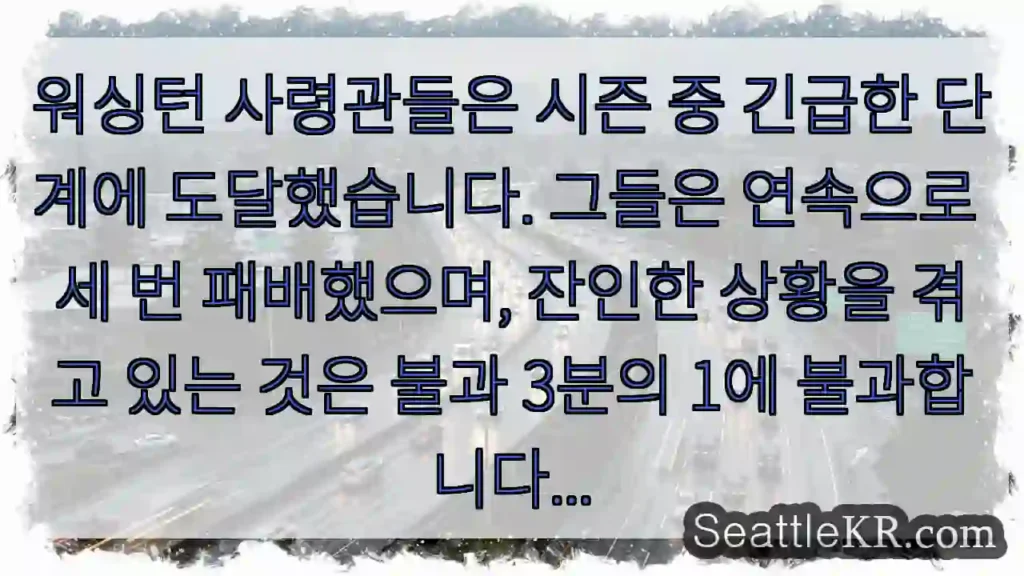 워싱턴 사령관들은 시즌 중 긴급한 단계에 도달했습니다. 그들은 연속으로 세 번