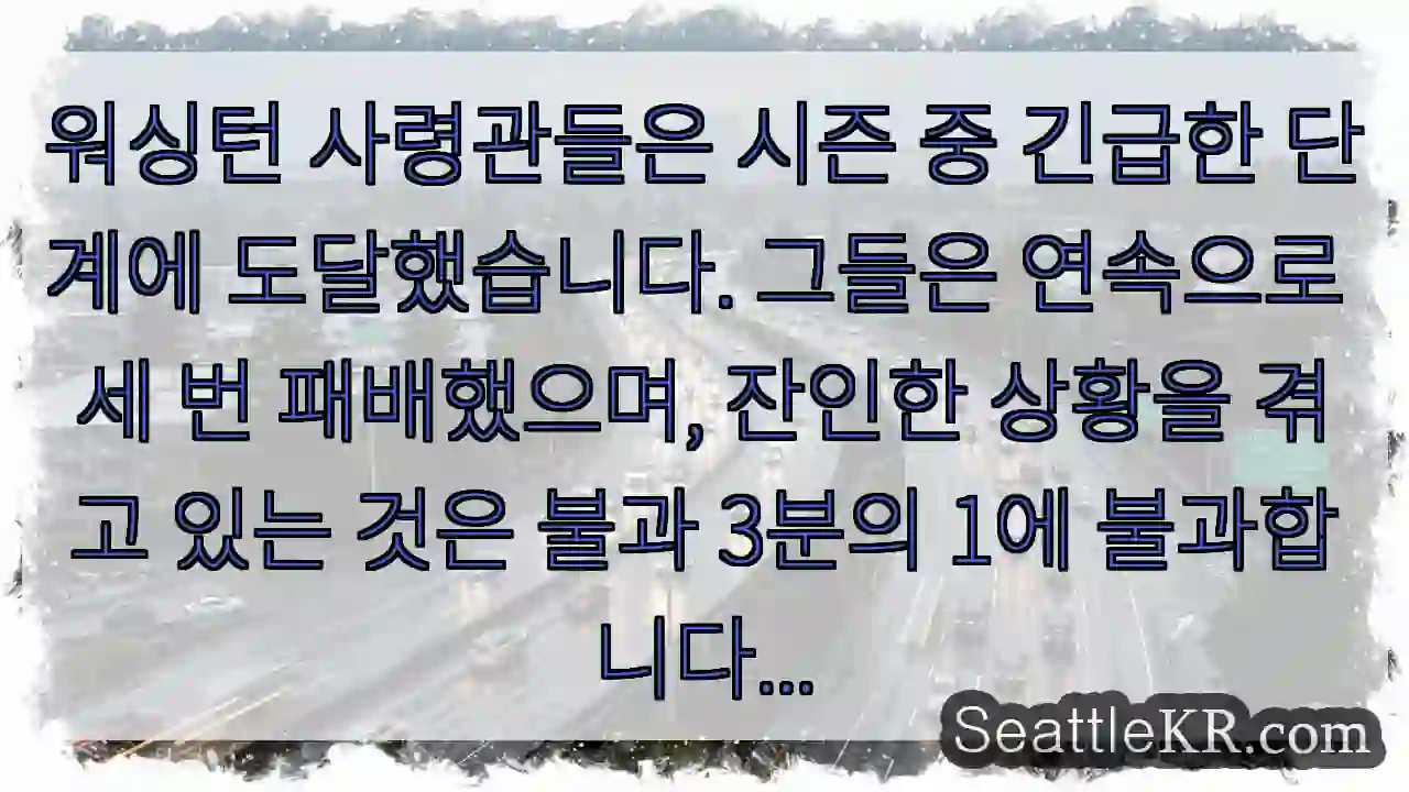 워싱턴 사령관들은 시즌 중 긴급한 단계에 도달했습니다. 그들은 연속으로 세 번
