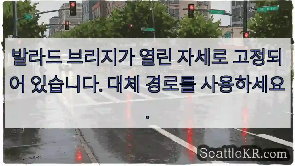 발라드 브리지가 열린 자세로 고정되어 있습니다. 대체 경로를 사용하세요.