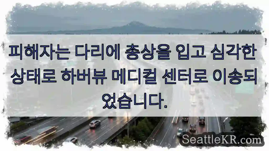 피해자는 다리에 총상을 입고 심각한 상태로 하버뷰 메디컬 센터로 이송되었습니다.