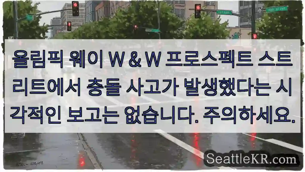 올림픽 웨이 W & W 프로스펙트 스트리트에서 충돌 사고가 발생했다는 시각적인 보고는
