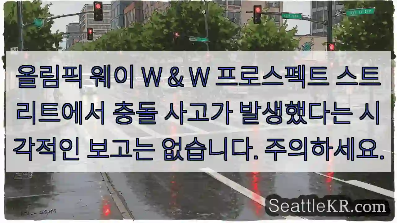 올림픽 웨이 W & W 프로스펙트 스트리트에서 충돌 사고가 발생했다는 시각적인 보고는