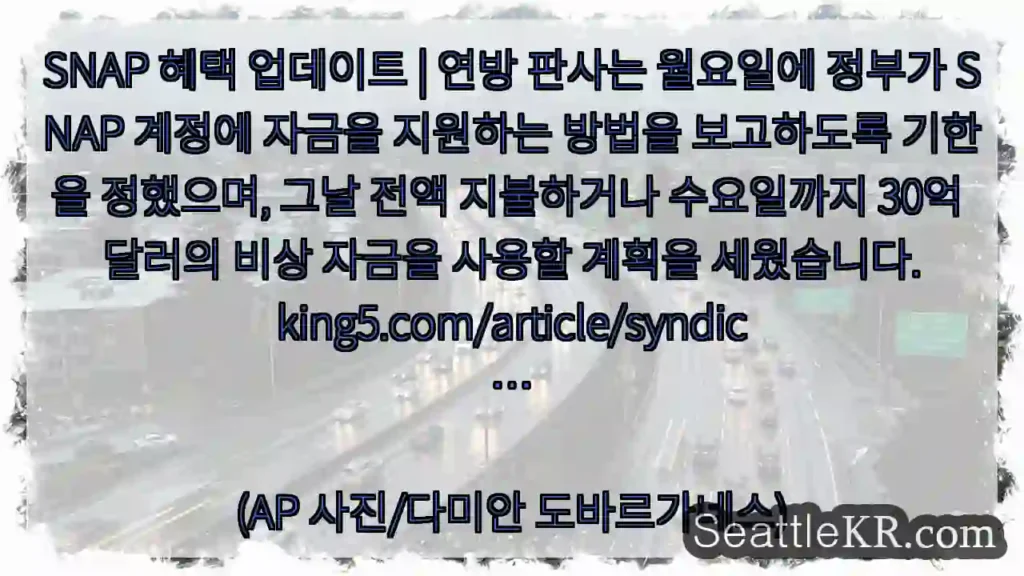 SNAP 혜택 업데이트 | 연방 판사는 월요일에 정부가 SNAP 계정에 자금을 지원하는