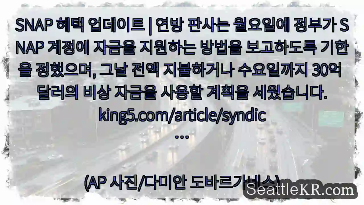 SNAP 혜택 업데이트 | 연방 판사는 월요일에 정부가 SNAP 계정에 자금을 지원하는