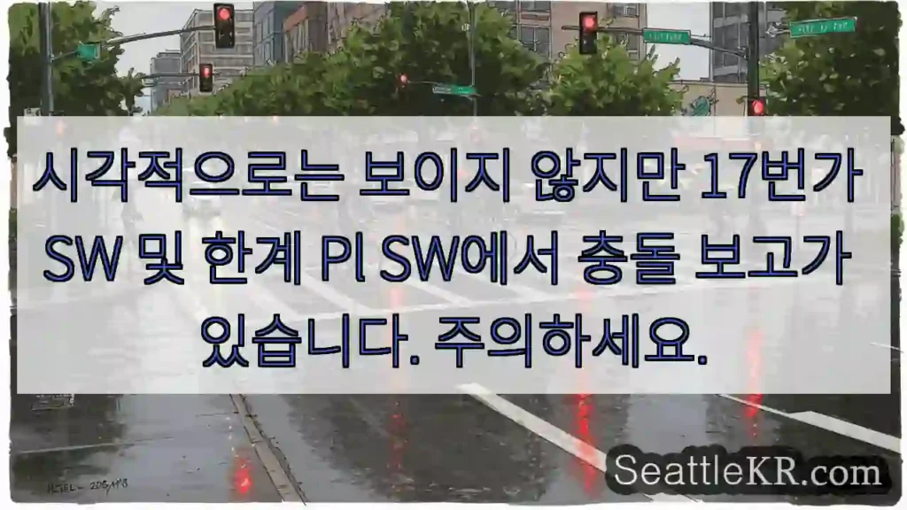 시각적으로는 보이지 않지만 17번가 SW 및 한계 Pl SW에서 충돌 보고가 있습니다.