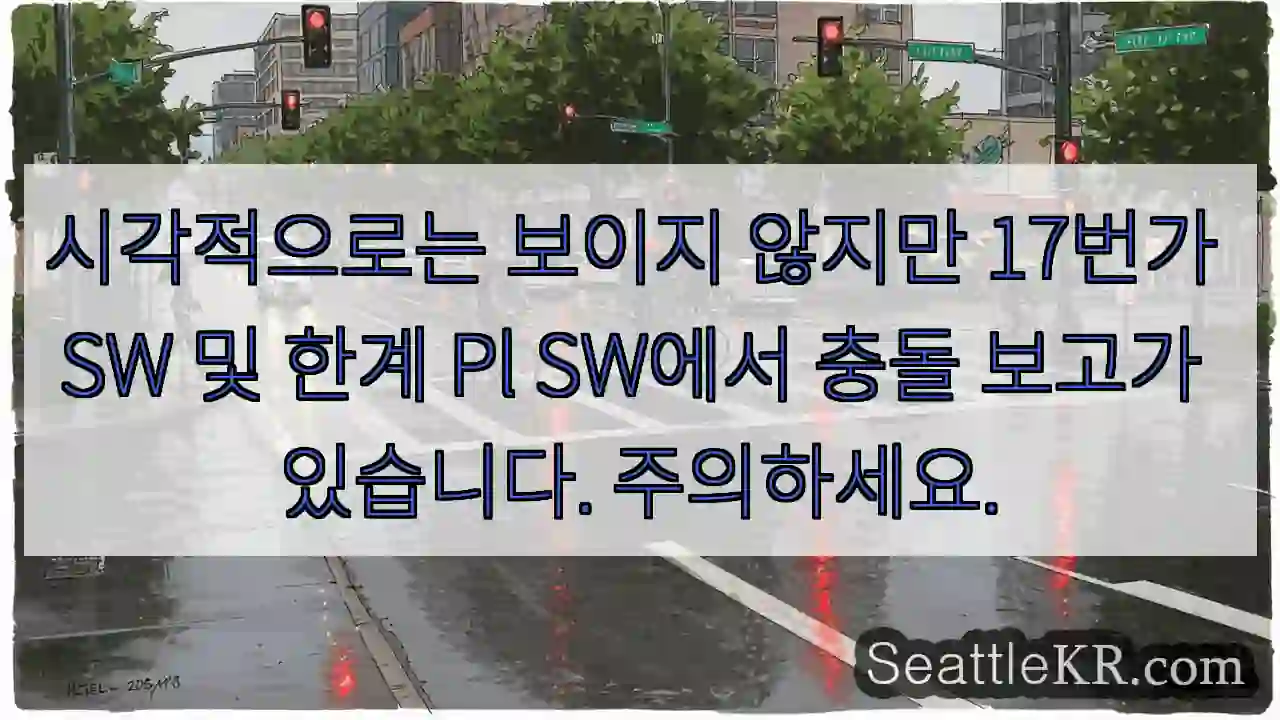 시각적으로는 보이지 않지만 17번가 SW 및 한계 Pl SW에서 충돌 보고가 있습니다.
