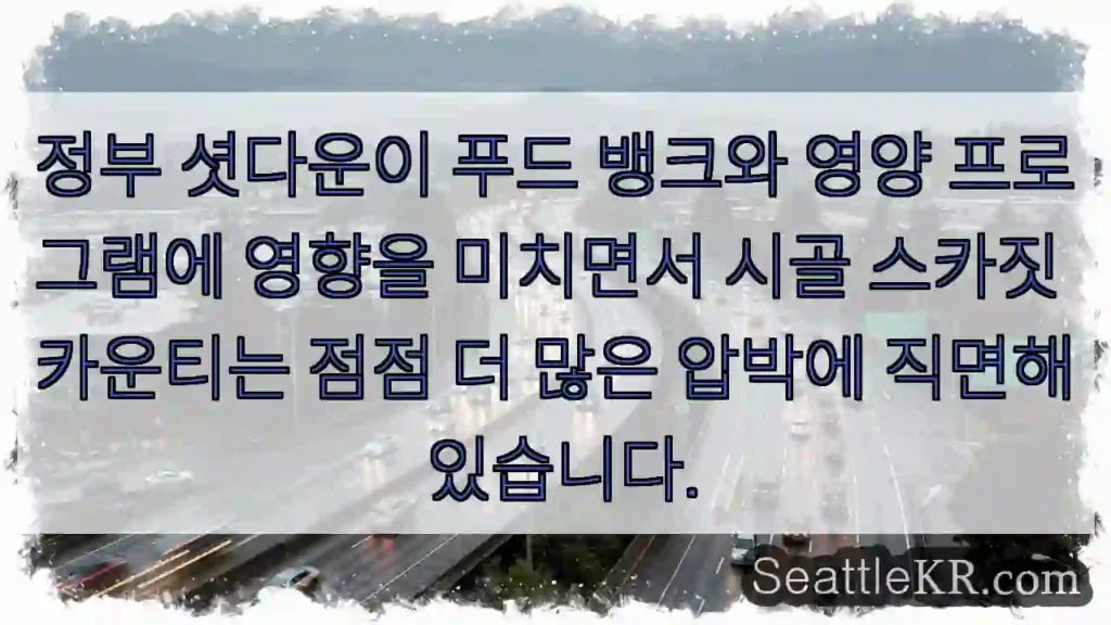 정부 셧다운이 푸드 뱅크와 영양 프로그램에 영향을 미치면서 시골 스카짓 카운티는 점점 더