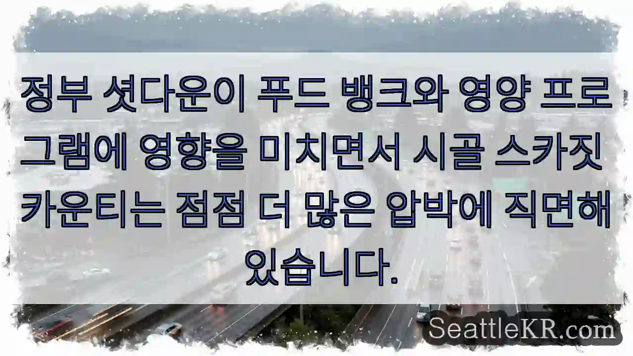 정부 셧다운이 푸드 뱅크와 영양 프로그램에 영향을 미치면서 시골 스카짓 카운티는 점점 더