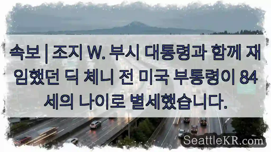 속보 | 조지 W. 부시 대통령과 함께 재임했던 딕 체니 전 미국 부통령이 84세의