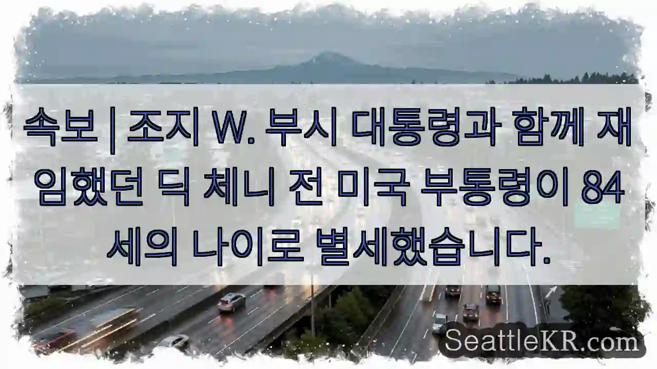 속보 | 조지 W. 부시 대통령과 함께 재임했던 딕 체니 전 미국 부통령이 84세의