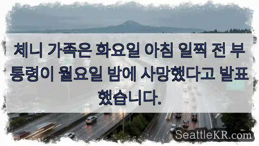 체니 가족은 화요일 아침 일찍 전 부통령이 월요일 밤에 사망했다고 발표했습니다.