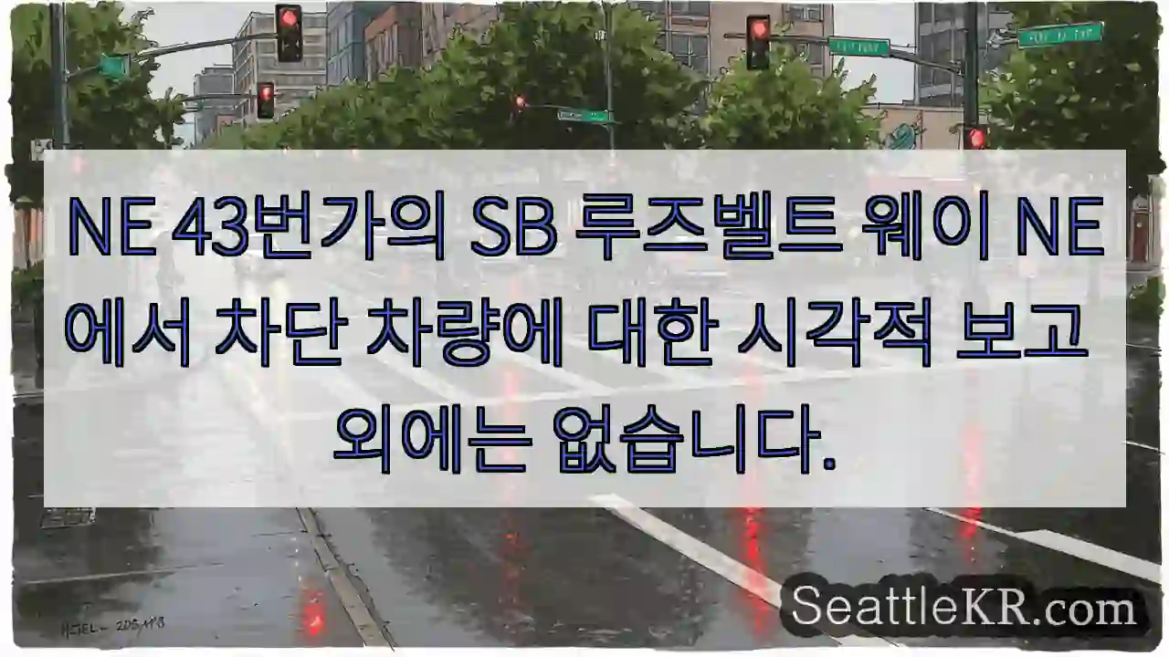 NE 43번가의 SB 루즈벨트 웨이 NE에서 차단 차량에 대한 시각적 보고 외에는