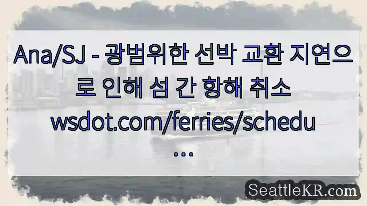 Ana/SJ - 광범위한 선박 교환 지연으로 인해 섬 간 항해