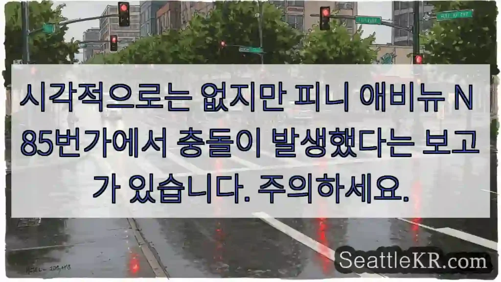 시각적으로는 없지만 피니 애비뉴 N 85번가에서 충돌이 발생했다는 보고가 있습니다.