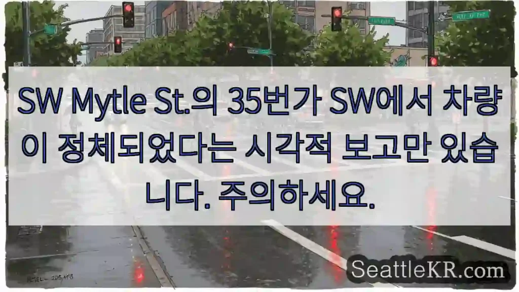 SW Mytle St.의 35번가 SW에서 차량이 정체되었다는 시각적 보고만 있습니다.