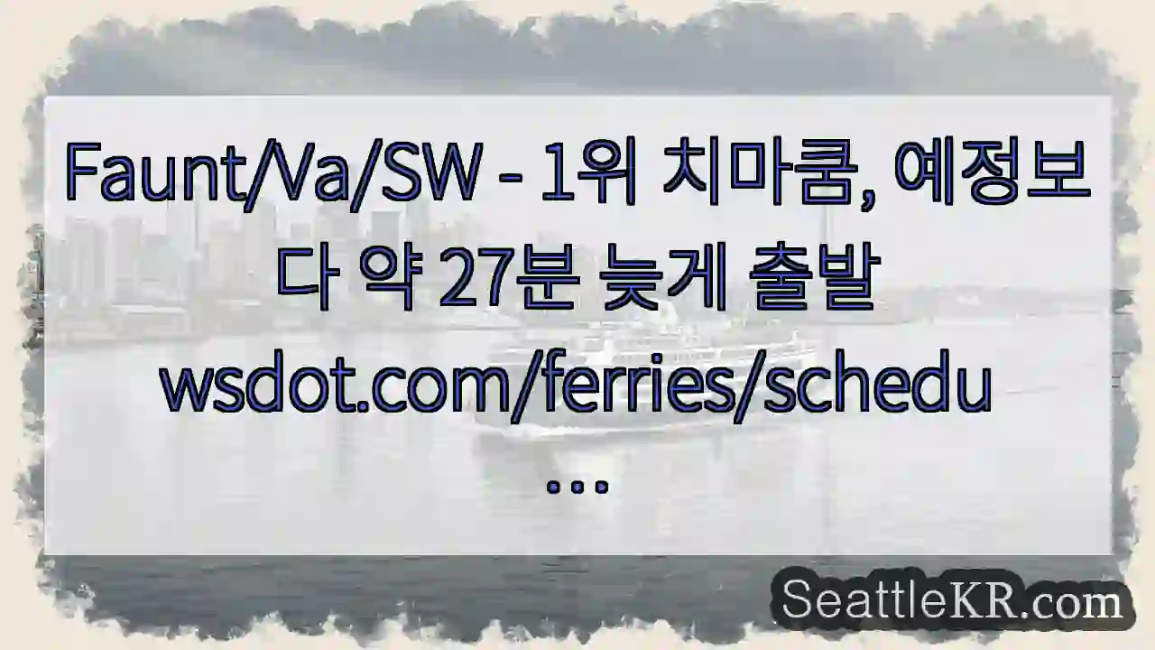 Faunt/Va/SW - 1위 치마쿰, 예정보다 약 27분 늦게