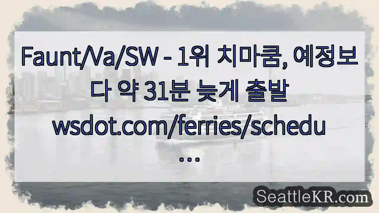 Faunt/Va/SW - 1위 치마쿰, 예정보다 약 31분 늦게