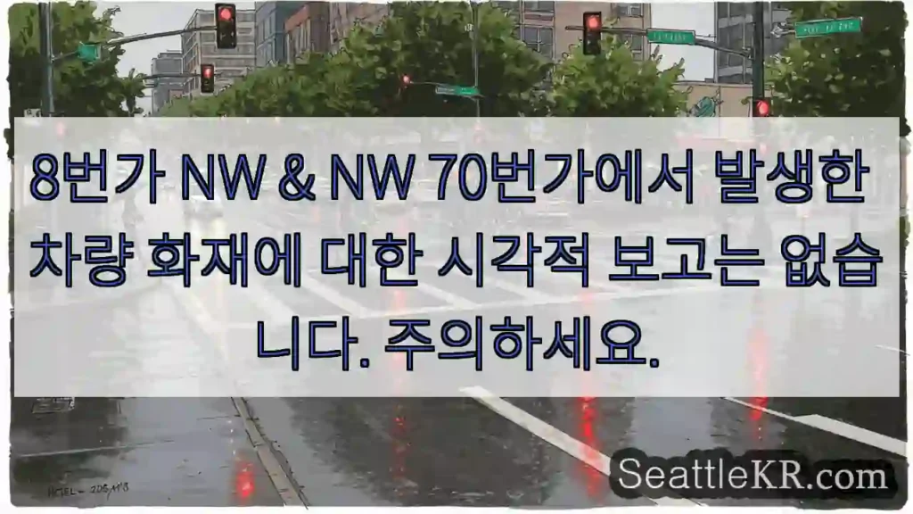8번가 NW & NW 70번가에서 발생한 차량 화재에 대한 시각적 보고는 없습니다.