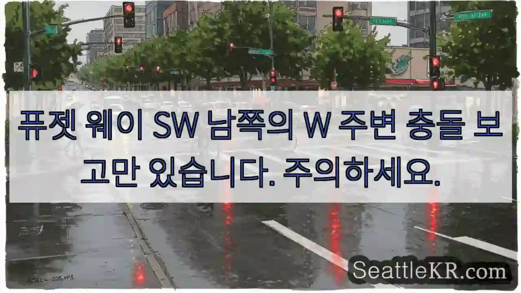 퓨젯 웨이 SW 남쪽의 W 주변 충돌 보고만 있습니다. 주의하세요.