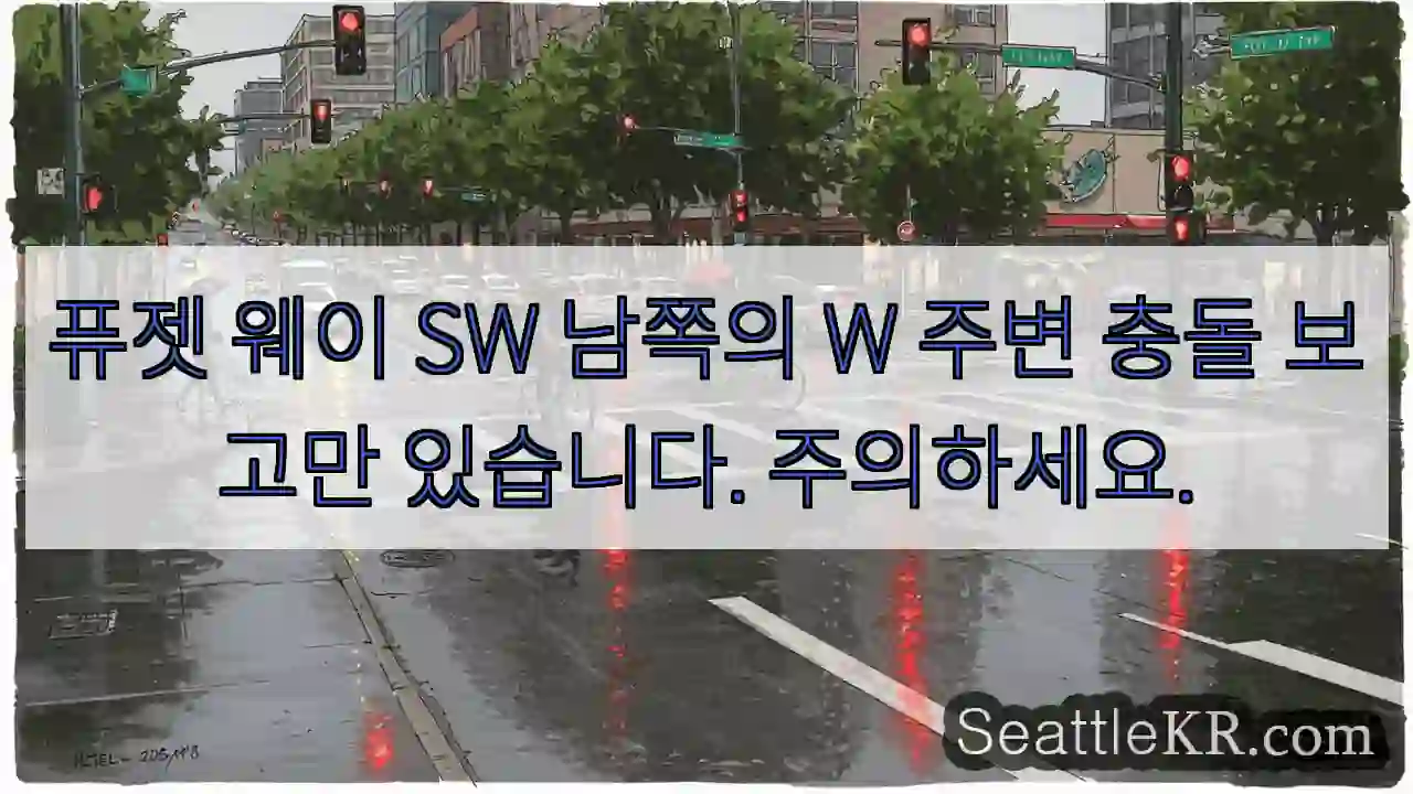 퓨젯 웨이 SW 남쪽의 W 주변 충돌 보고만 있습니다. 주의하세요.