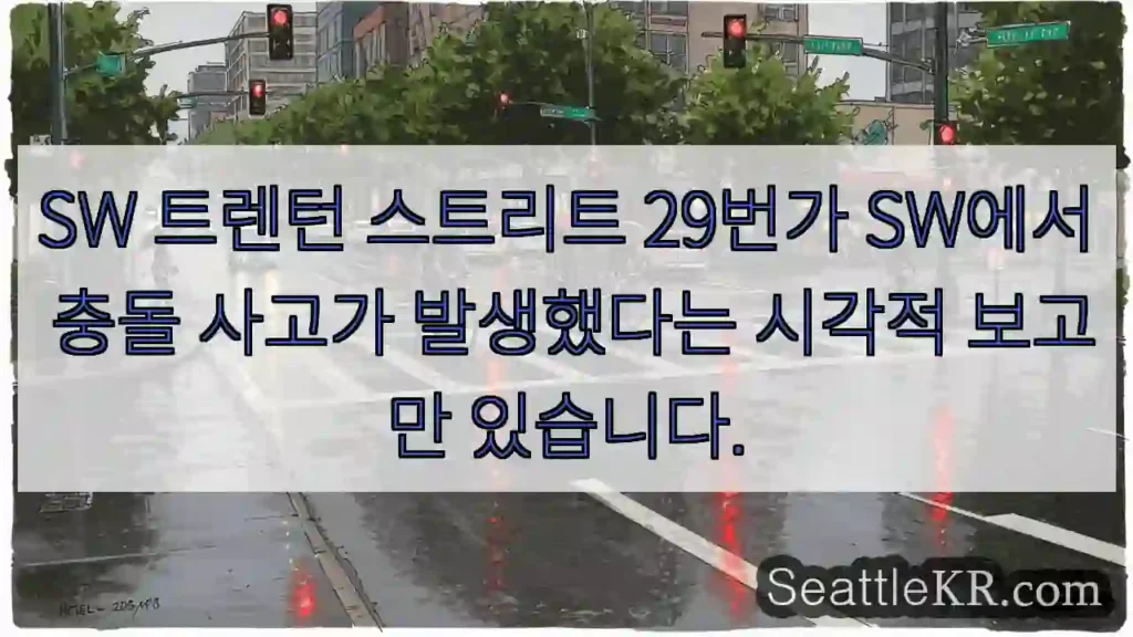 SW 트렌턴 스트리트 29번가 SW에서 충돌 사고가 발생했다는 시각적 보고만 있습니다.