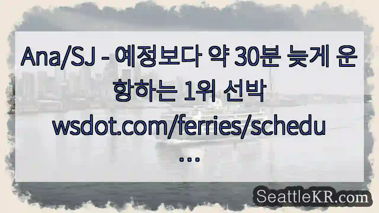 Ana/SJ - 예정보다 약 30분 늦게 운항하는 1위