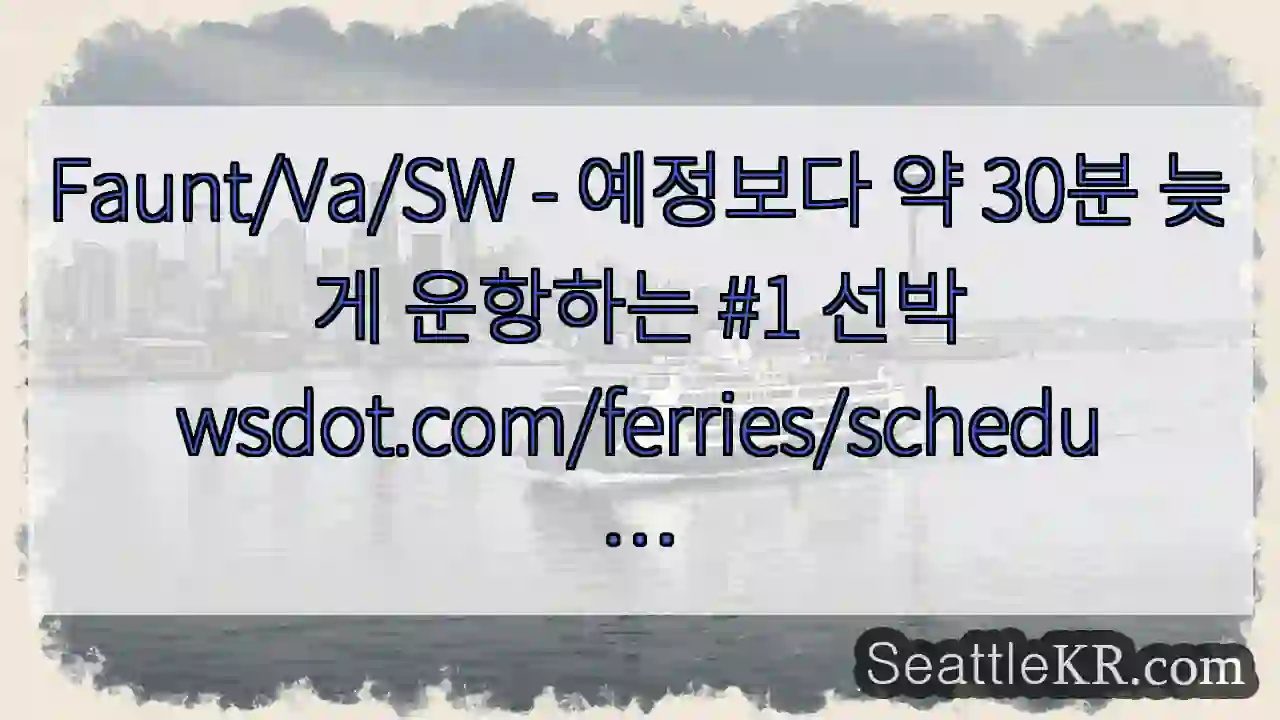 Faunt/Va/SW - 예정보다 약 30분 늦게 운항하는 #1