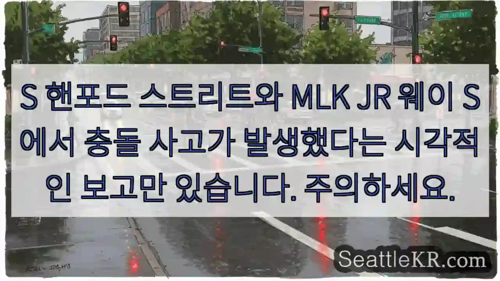 S 핸포드 스트리트와 MLK JR 웨이 S에서 충돌 사고가 발생했다는 시각적인 보고만