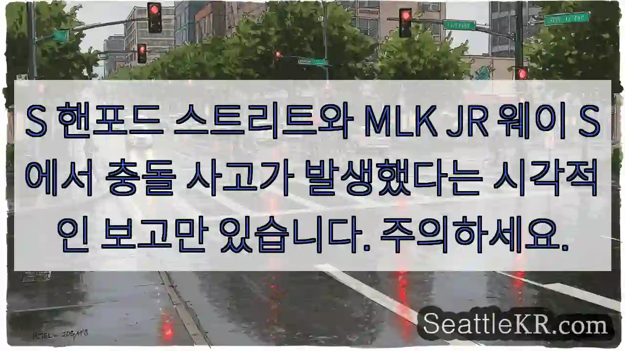 S 핸포드 스트리트와 MLK JR 웨이 S에서 충돌 사고가 발생했다는 시각적인 보고만