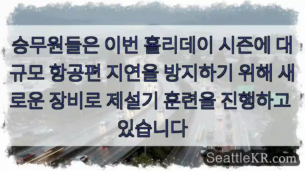 승무원들은 이번 홀리데이 시즌에 대규모 항공편 지연을 방지하기 위해 새로운 장비로 제설기