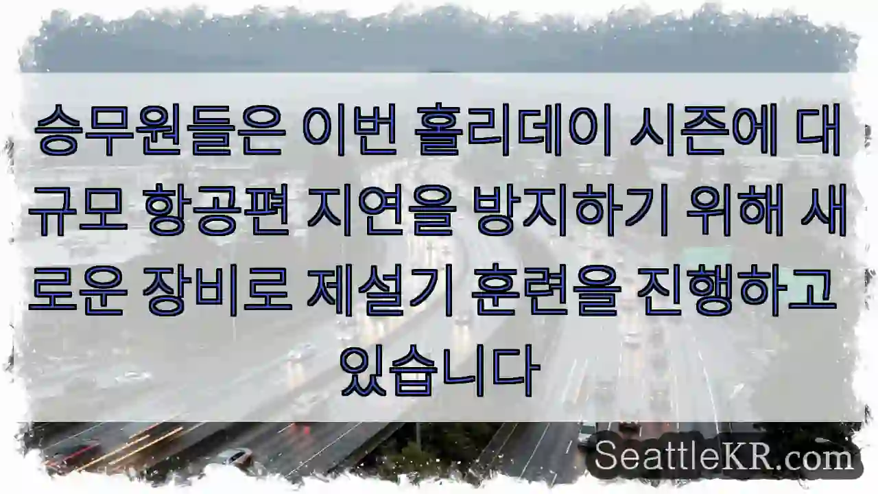 승무원들은 이번 홀리데이 시즌에 대규모 항공편 지연을 방지하기 위해 새로운 장비로 제설기