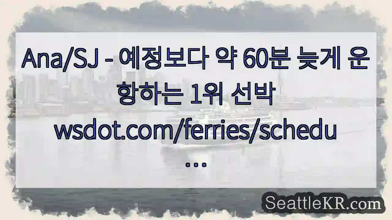 Ana/SJ - 예정보다 약 60분 늦게 운항하는 1위