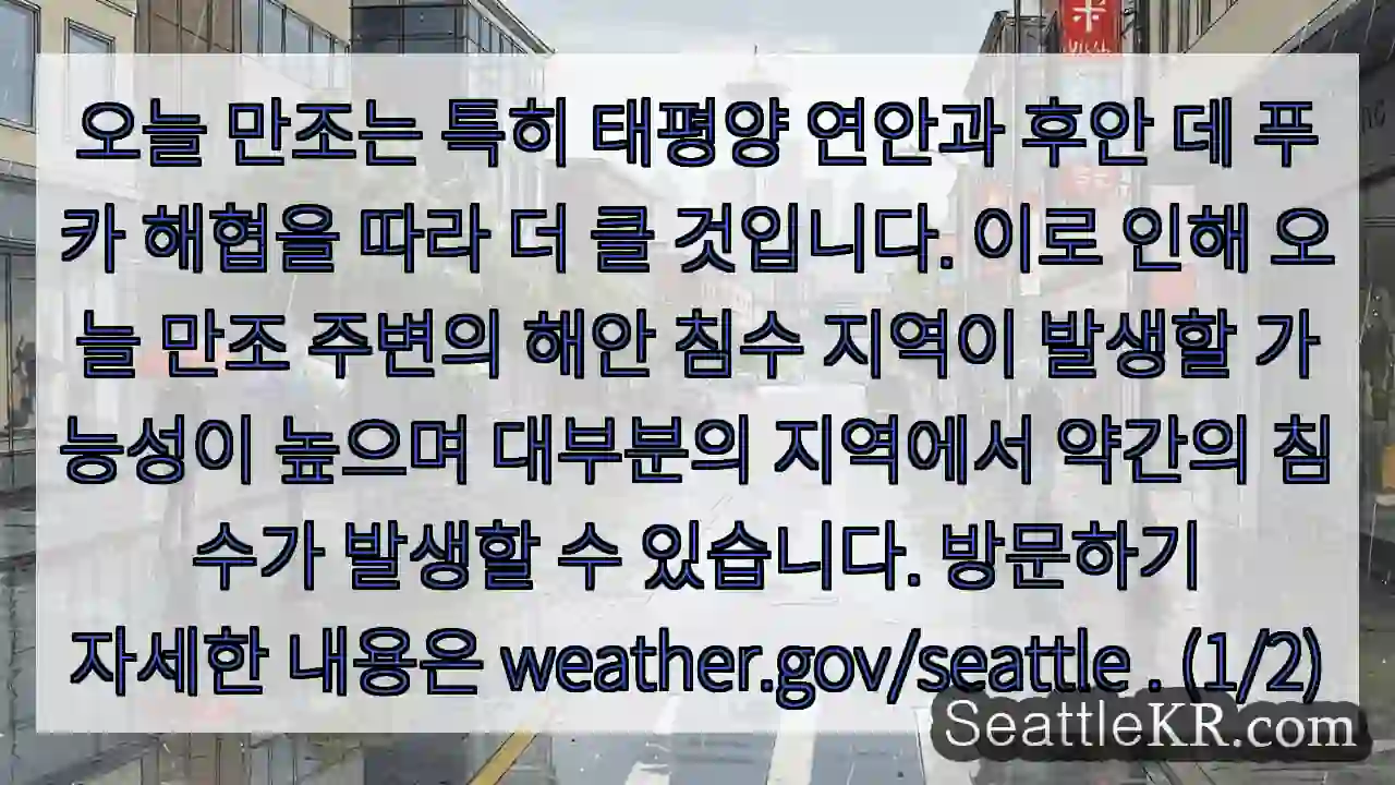 오늘 만조는 특히 태평양 연안과 후안 데 푸카 해협을 따라 더 클 것입니다. 이로 인해