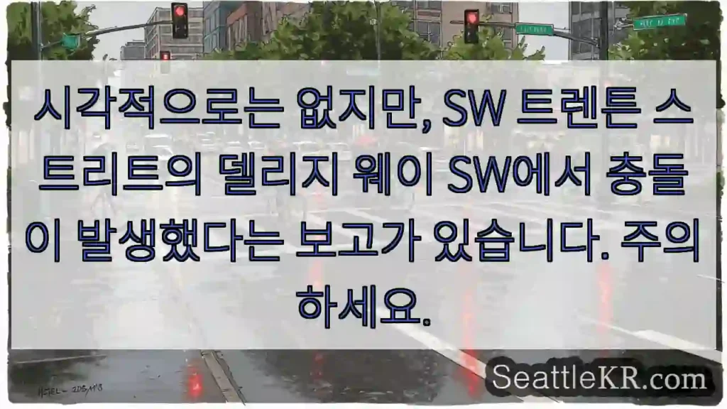 시각적으로는 없지만, SW 트렌튼 스트리트의 델리지 웨이 SW에서 충돌이 발생했다는
