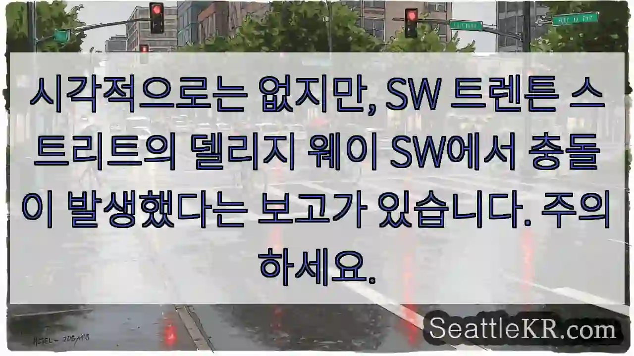시각적으로는 없지만, SW 트렌튼 스트리트의 델리지 웨이 SW에서 충돌이 발생했다는