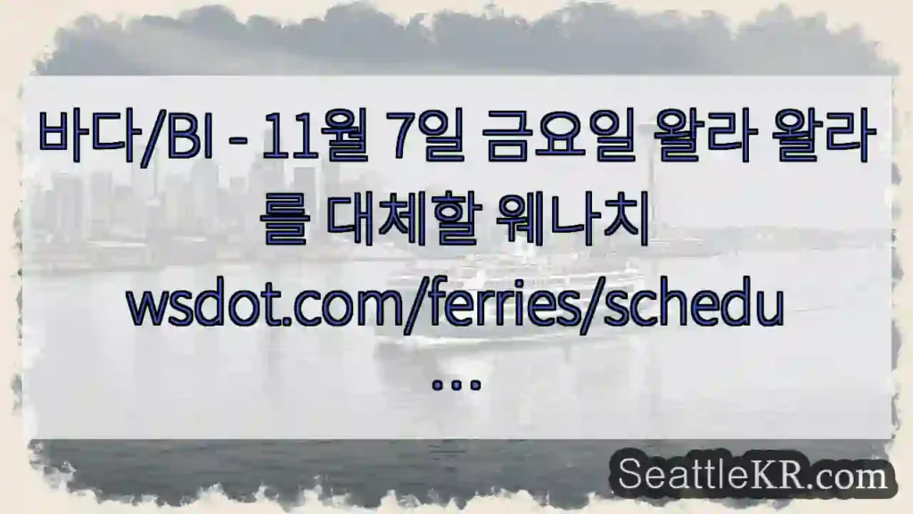 바다/BI - 11월 7일 금요일 왈라 왈라를 대체할