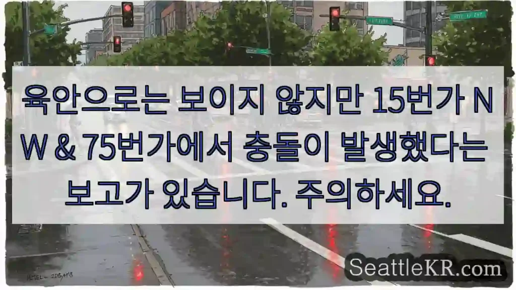 육안으로는 보이지 않지만 15번가 NW & 75번가에서 충돌이 발생했다는 보고가