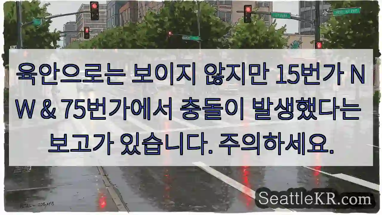 육안으로는 보이지 않지만 15번가 NW & 75번가에서 충돌이 발생했다는 보고가