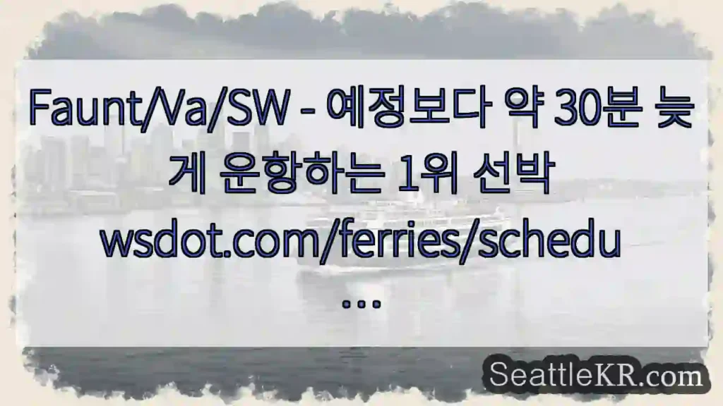 Faunt/Va/SW - 예정보다 약 30분 늦게 운항하는 1위