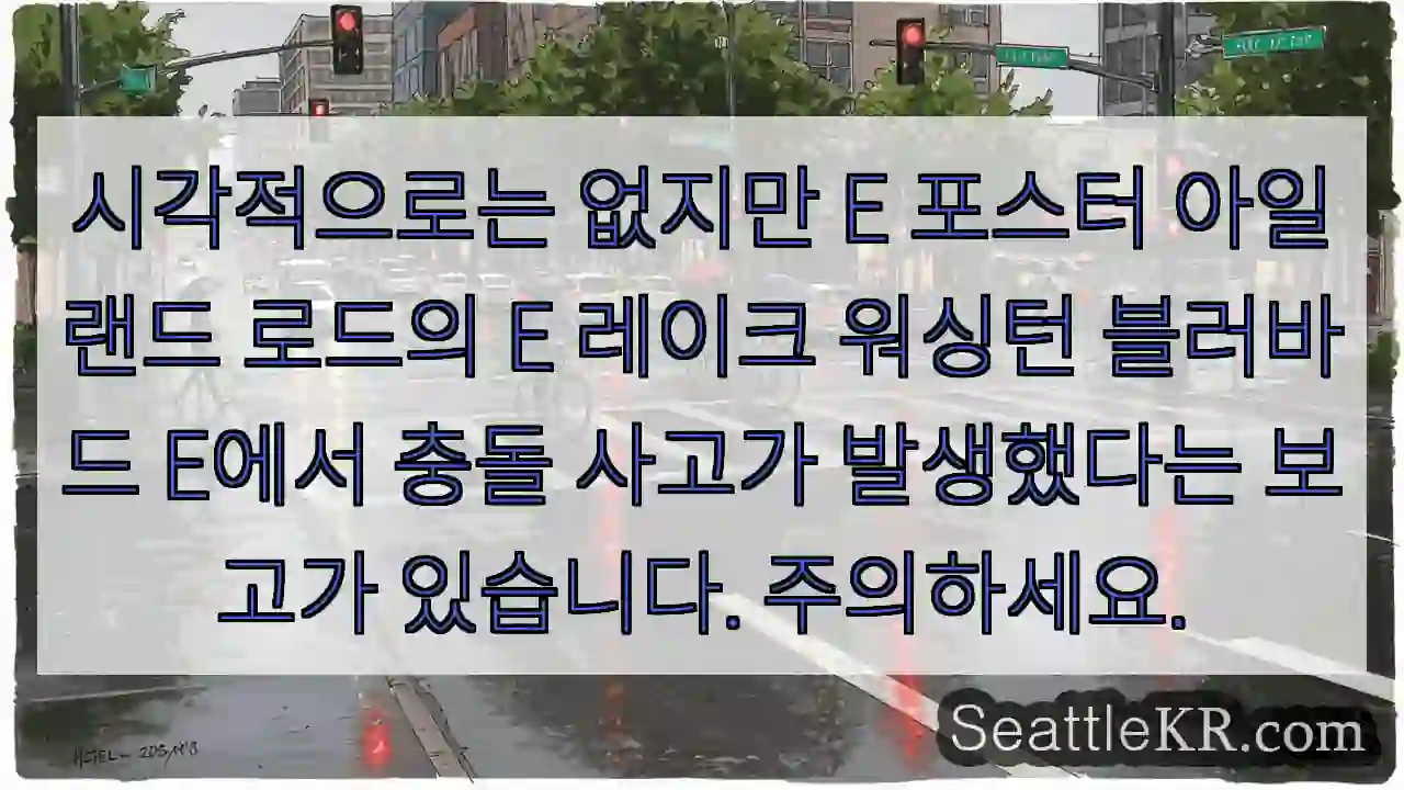 시각적으로는 없지만 E 포스터 아일랜드 로드의 E 레이크 워싱턴 블러바드 E에서 충돌