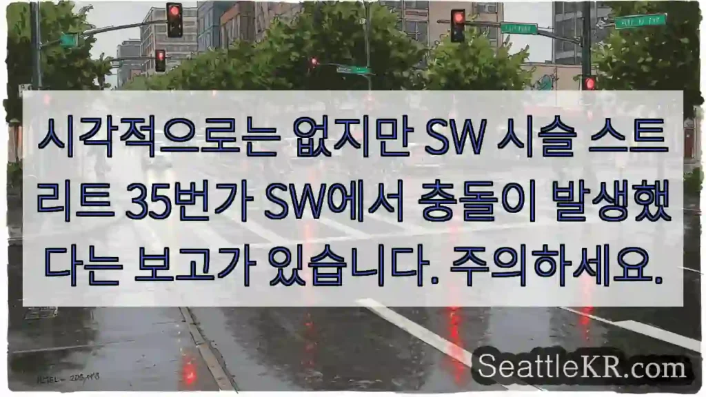시각적으로는 없지만 SW 시슬 스트리트 35번가 SW에서 충돌이 발생했다는 보고가