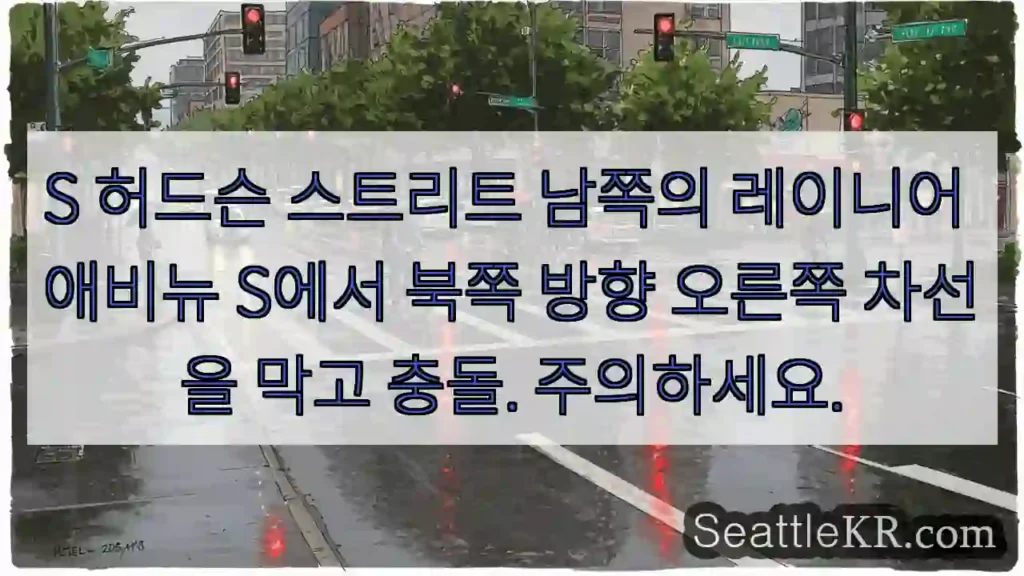 S 허드슨 스트리트 남쪽의 레이니어 애비뉴 S에서 북쪽 방향 오른쪽 차선을 막고 충돌.