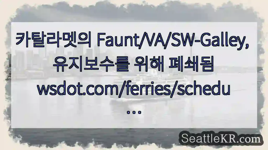 카탈라멧의 Faunt/VA/SW-Galley, 유지보수를 위해