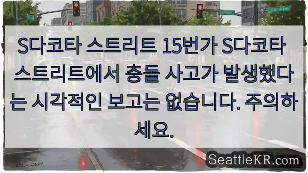 S다코타 스트리트 15번가 S다코타 스트리트에서 충돌 사고가 발생했다는 시각적인 보고는
