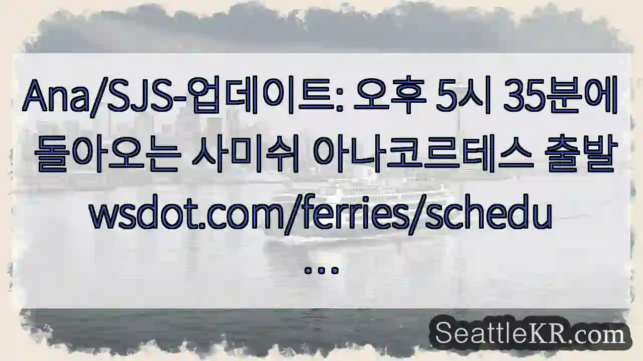 Ana/SJS-업데이트: 오후 5시 35분에 돌아오는 사미쉬 아나코르테스