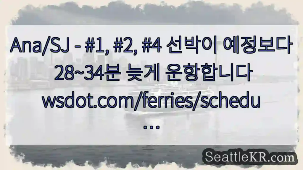 Ana/SJ - #1, #2, #4 선박이 예정보다 28~34분 늦게